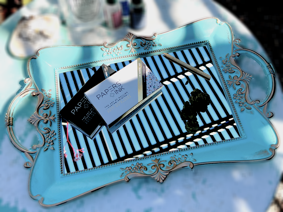 鏡 Rococo Miller  accessory tray VERSAILLES MIRRORED ROLLING TRAY – Papers + Ink